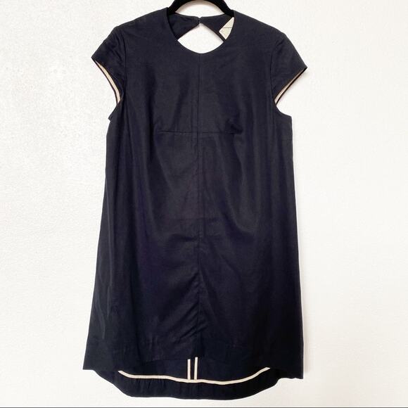 Titania Inglis Cap Sleeve Black Shift Dress Size 2 - Picture 1 of 7